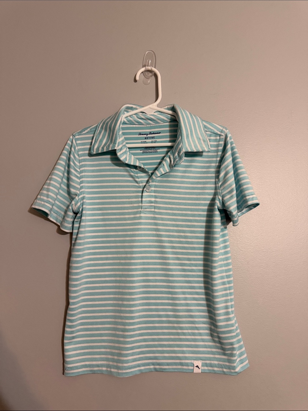 Tommy Bahama Mint Green & White Striped Kids Polo